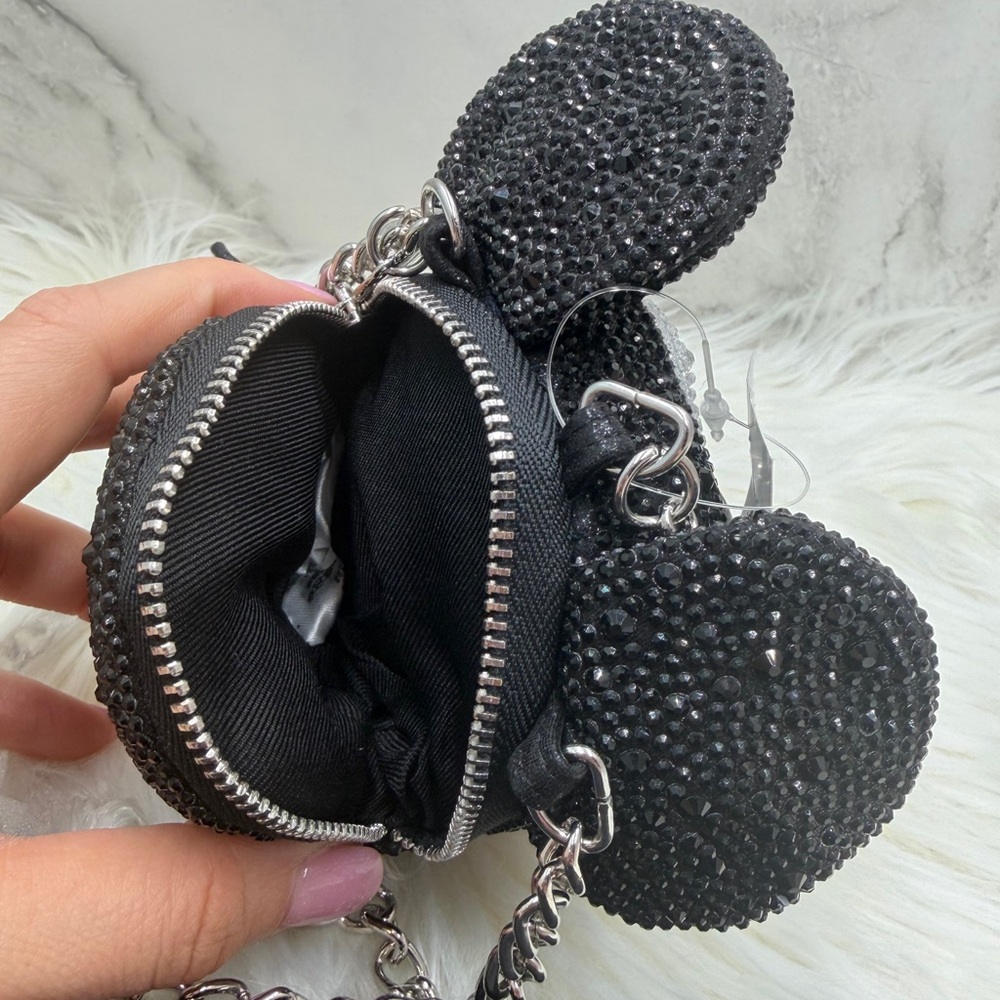 Aldo x Disney Black & Silver Crystal Mickey Crossbody Bag - Picture 5 of 8